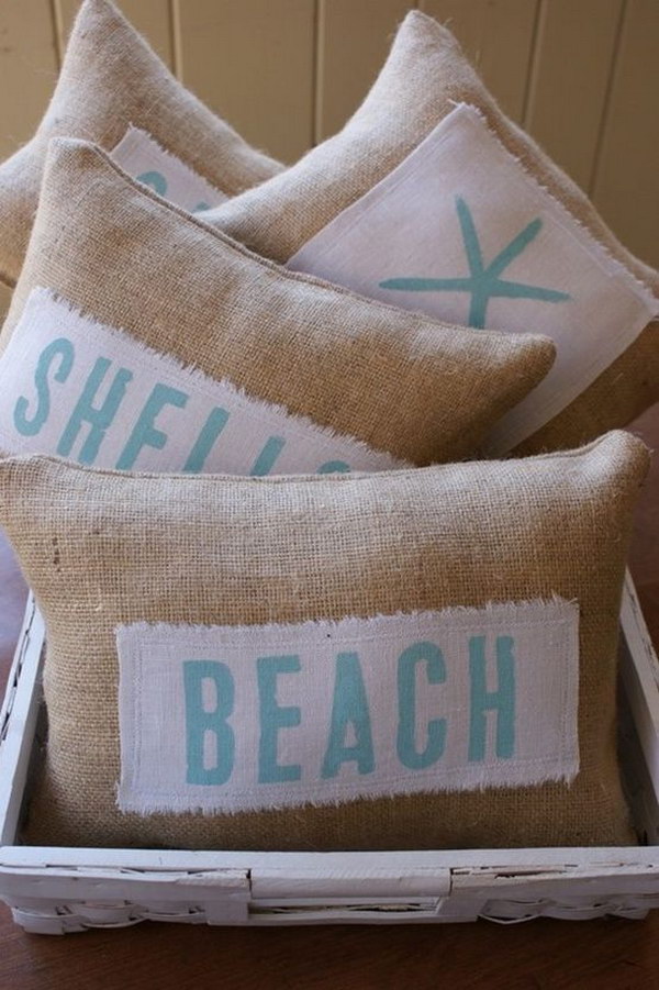 DIY Beach Themed Pillows 