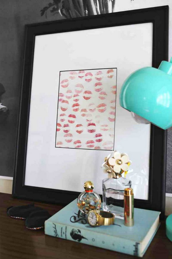 Homemade Lipstick Art. Create this sweet personalized lipstick art for your boyfriend! Easy and super fun to make in minutes.