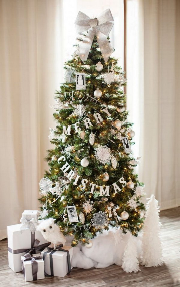 White and Silver Glittery Christmas Tree 