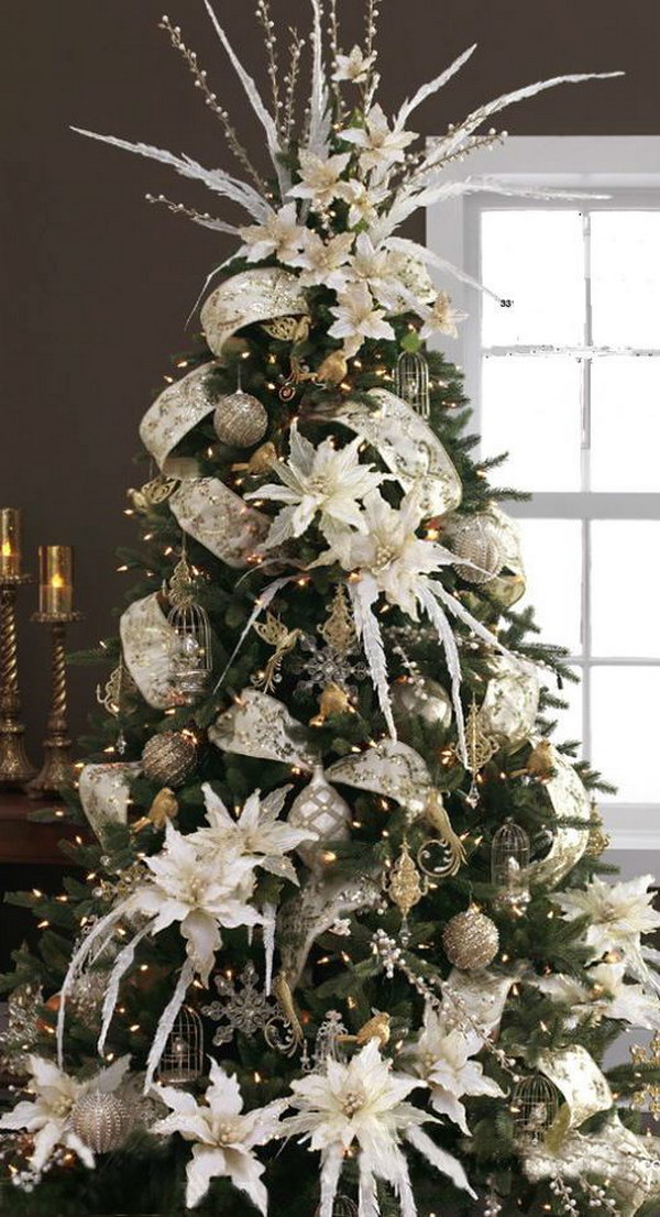 Christmas Tree with Silver and White Decoration 