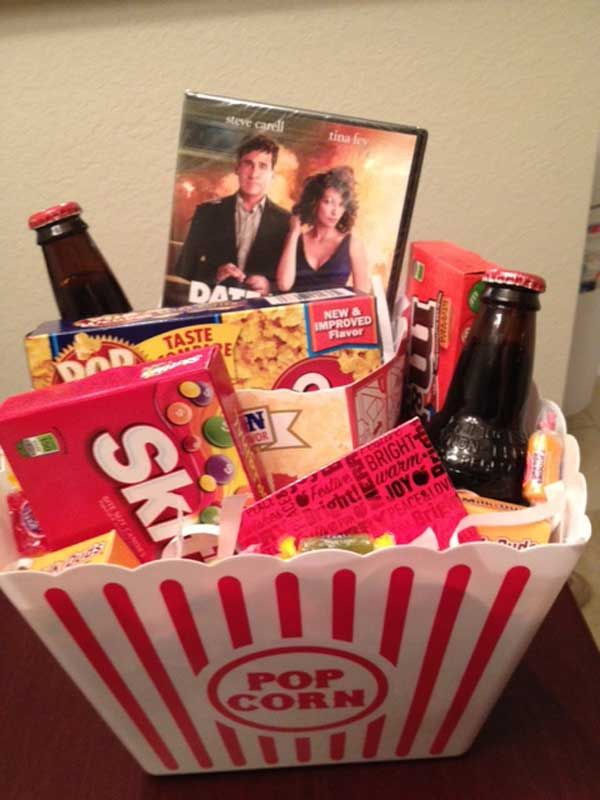 Movie Themed Date Night Gift Basket. 