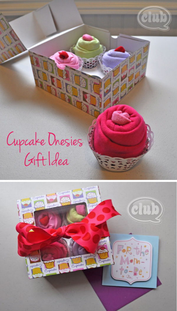 Cupcake Onesies Gift Basket. 
