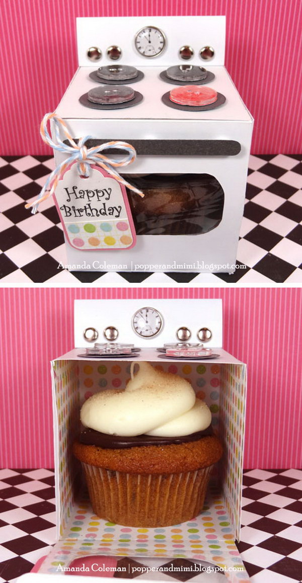 DIY Oven Cupcake Gift Box. 