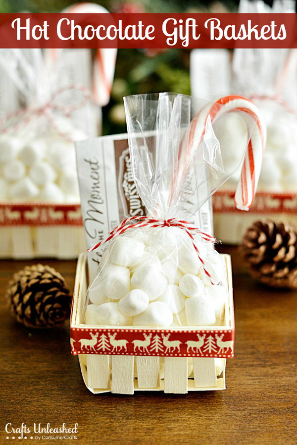 Hot Chocolate Gift Baskets: Handmade Gift Challenge. 