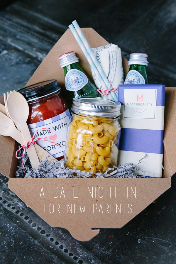 At Home Date Night Gift Basket. 