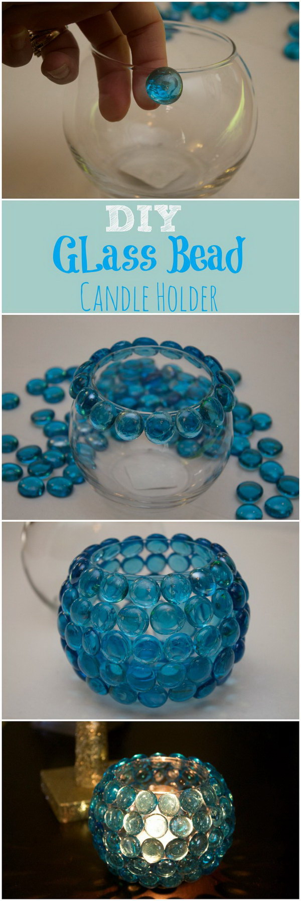 Glass Bead Candle Holders. 