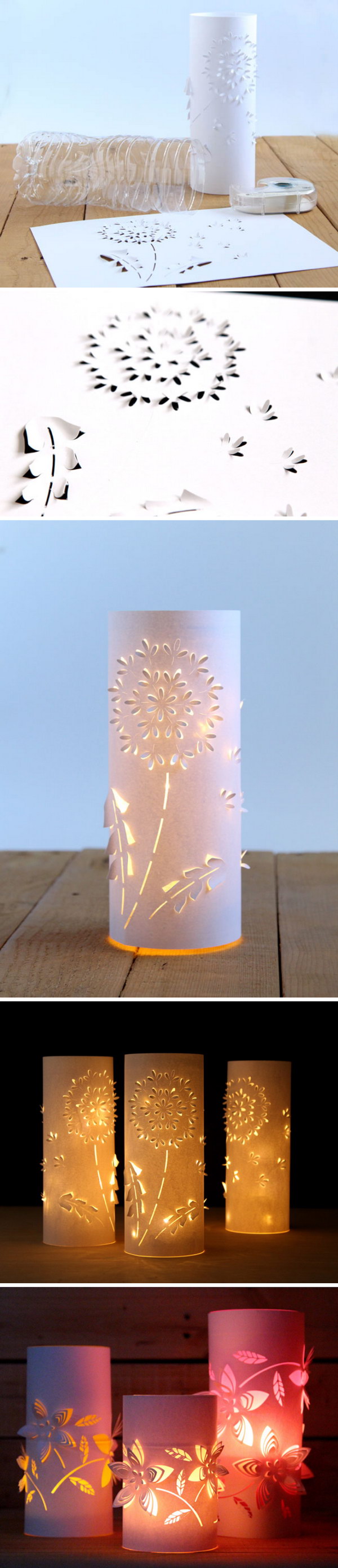DIY Dandelion Paper Lanterns. 