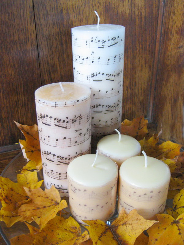 DIY Sheet Music Candles. 