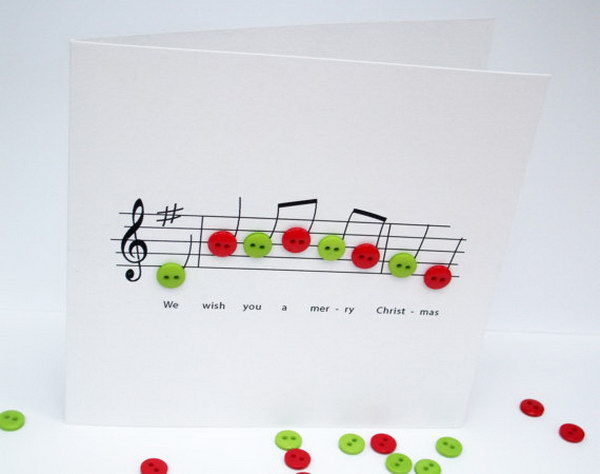 Greeting Card With Button Notes. 