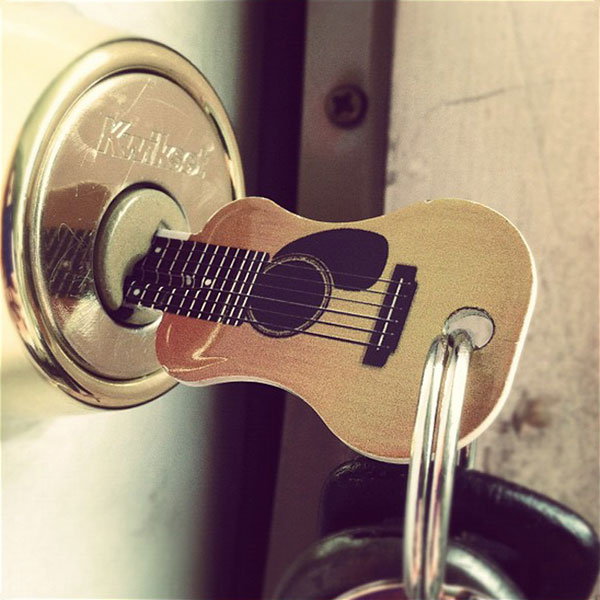 Acoustic Guitar House Key. This is a fun and creative gift for any guitar player, music lover or musician!