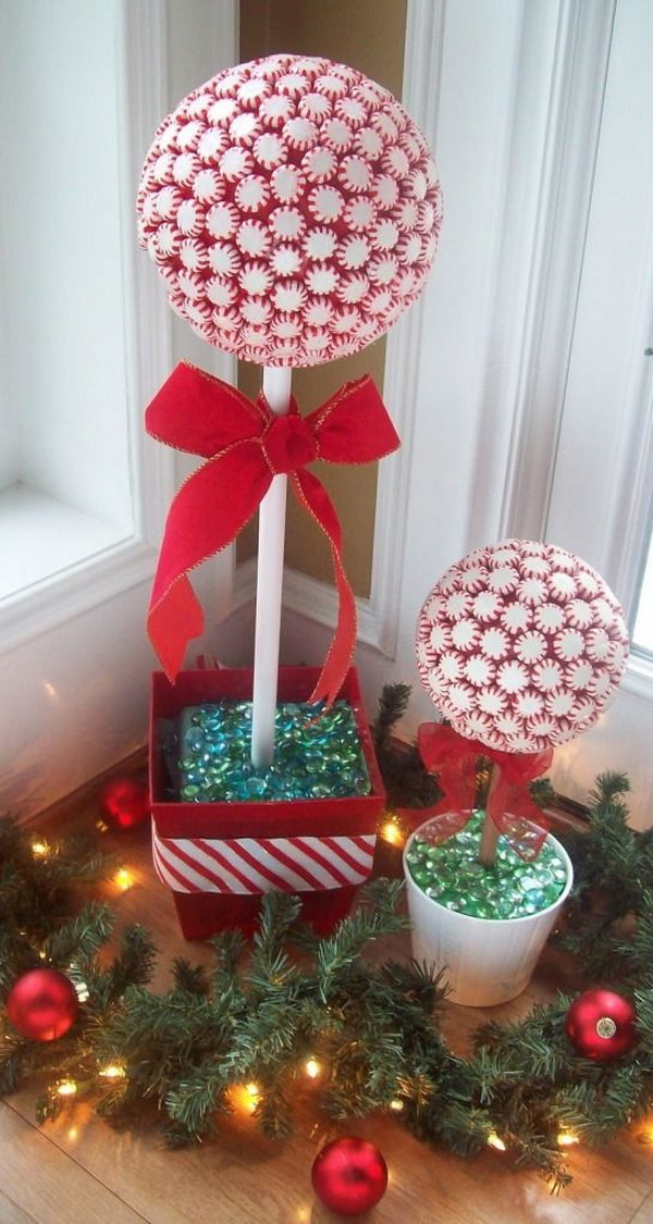 Peppermint Candy Topiaries. 