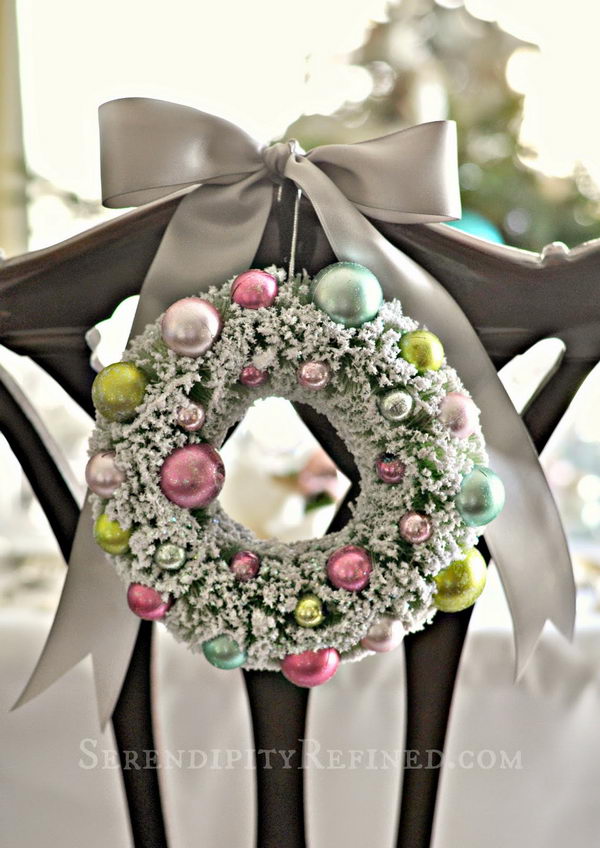 Pastel Ornament Wreath Hanging Decoration. 