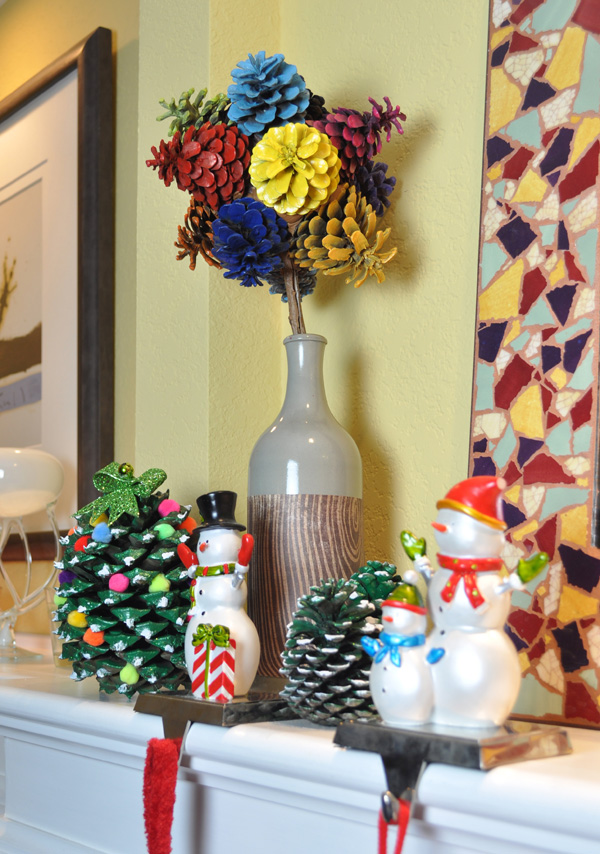 Pine Cone Flowers and Christmas Trees 
