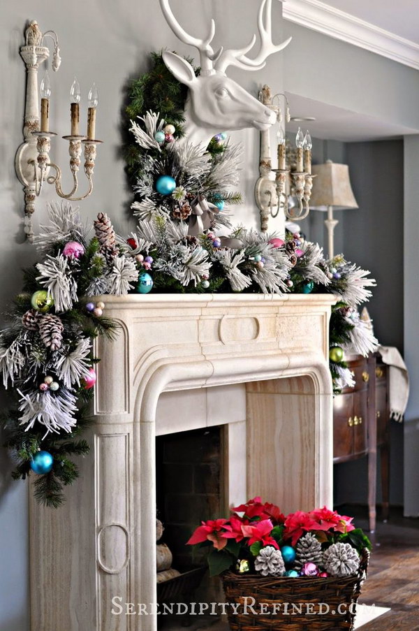 Elegant Christmas Mantel Decoration with Thick, Full Garland 