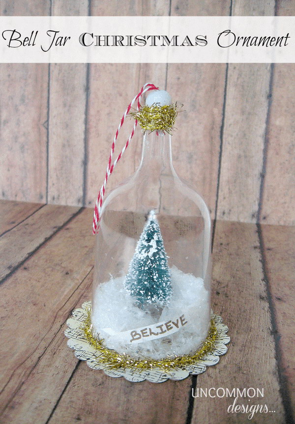 Bell Jar Christmas Ornament. 