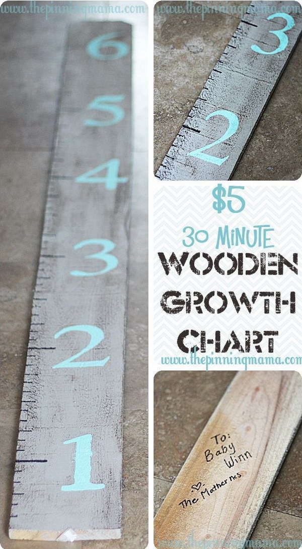 Easy and Inexpensive Wooden Growth Chart 