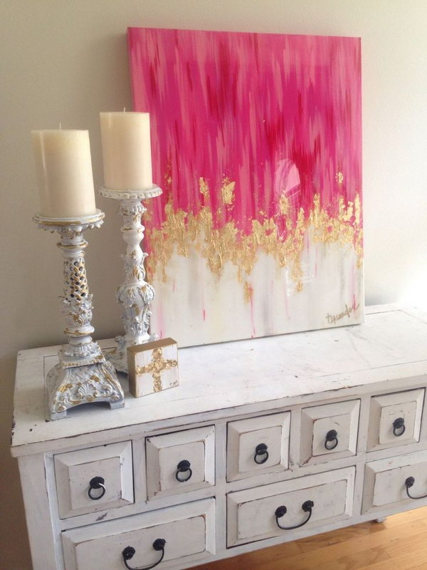 Beautiful Pink and Gold Canvas 