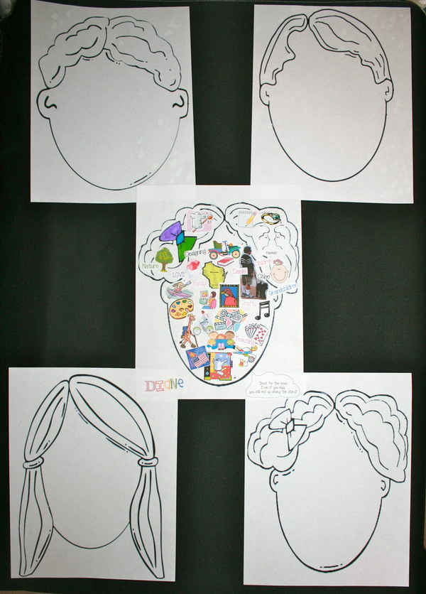 What's On Your Mind? Fill with drawings, clip art, stickers, photographs, words, quotes...whatever is always on your mind. This is a good icebreaker for students to get to know their new classmates. 