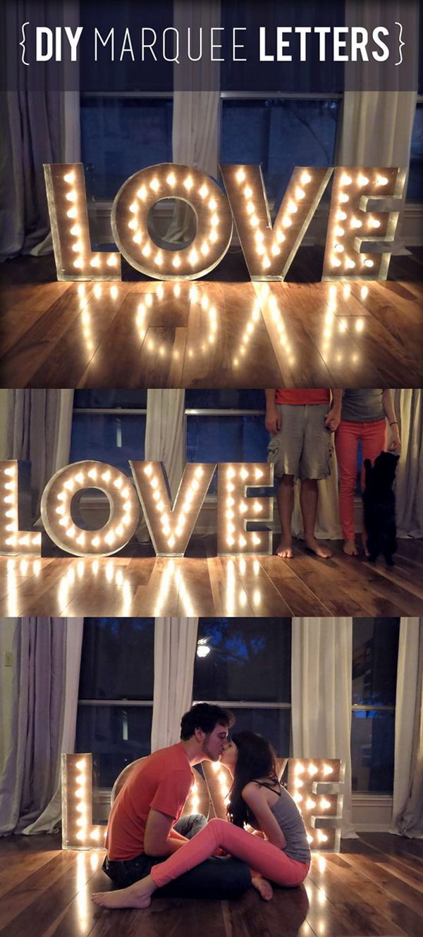 DIY Love Marquee Letters and Lights 