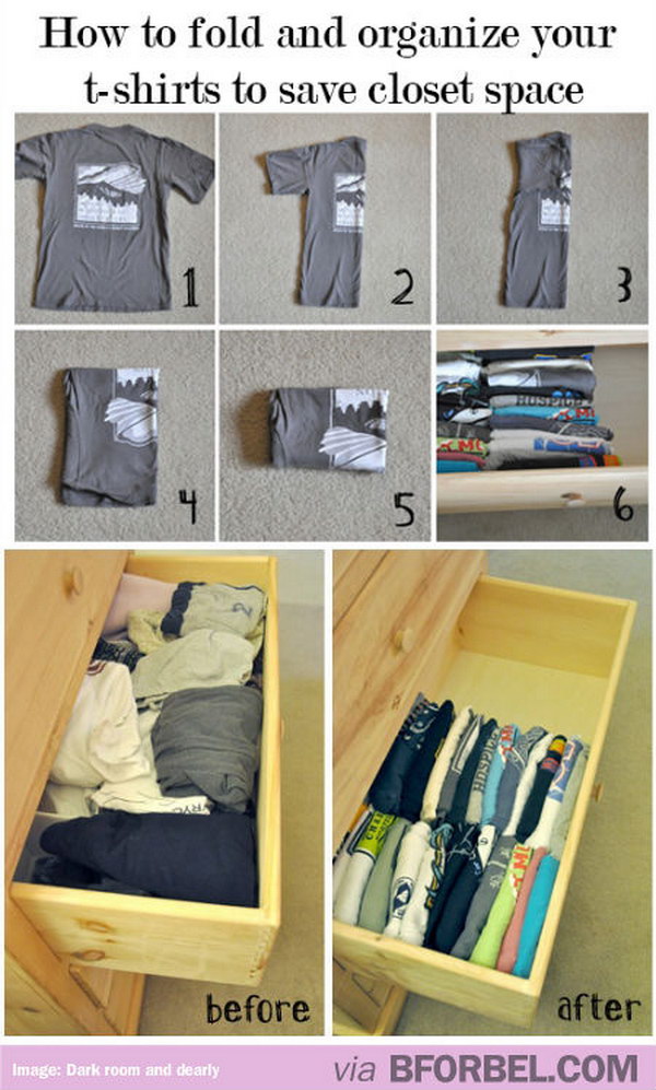 File Your Clothes To Maximize Your Closet Storage Space. 