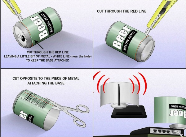 How To Boost Your Wifi Signal With A Cola Can. 