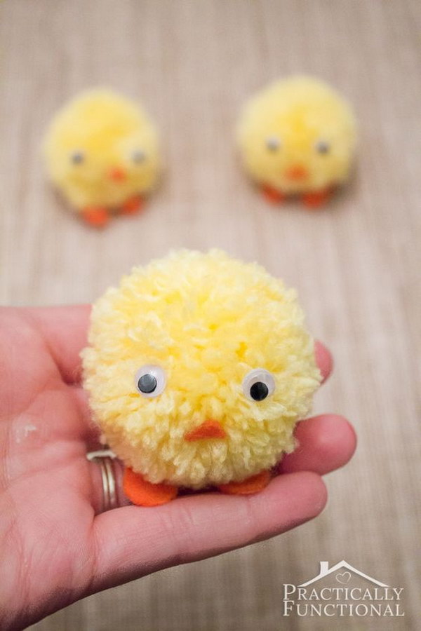 DIY Pom Pom Chicks For Easter In Under Ten Minutes 