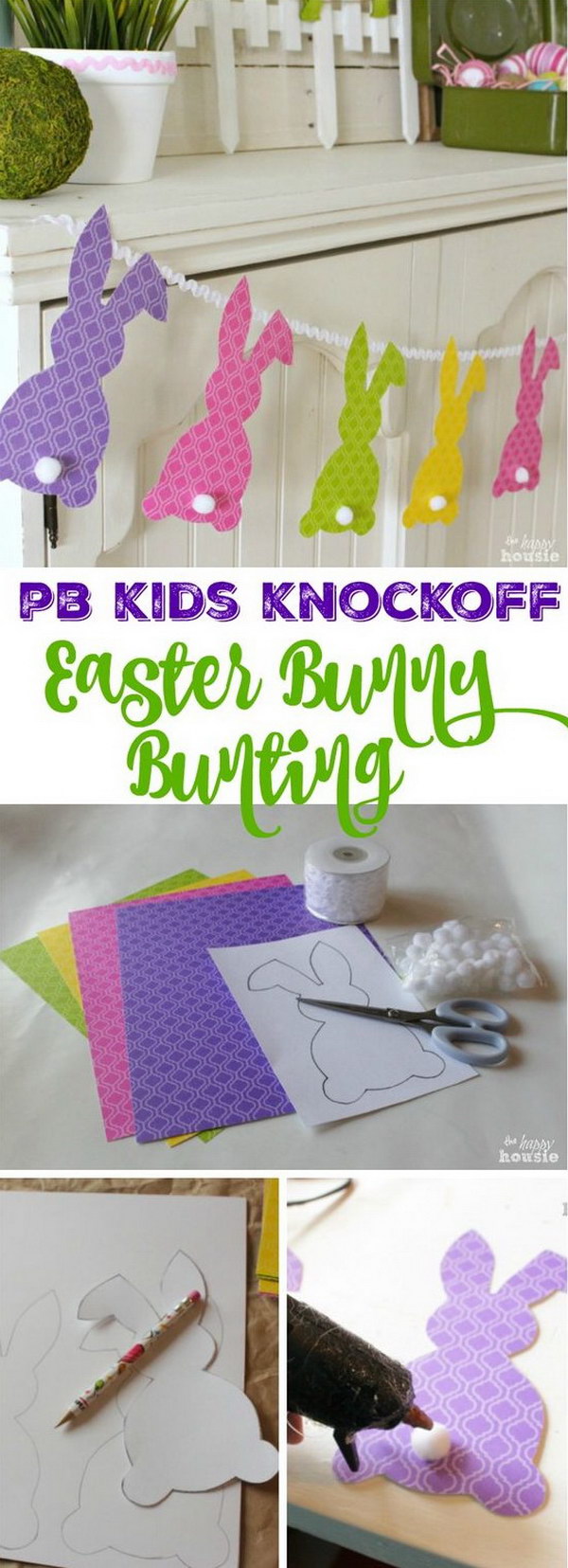 Easy Colorful Easter Bunny Bunting