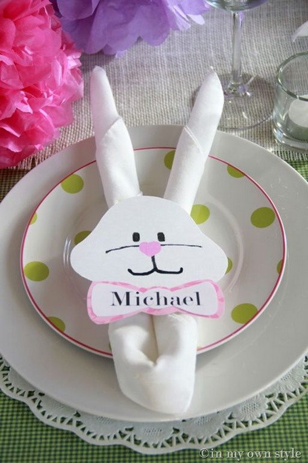 Easy DIY Bunny Ears Napkin Folds 