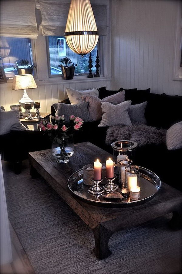 Black And White Cozy Living Room. 