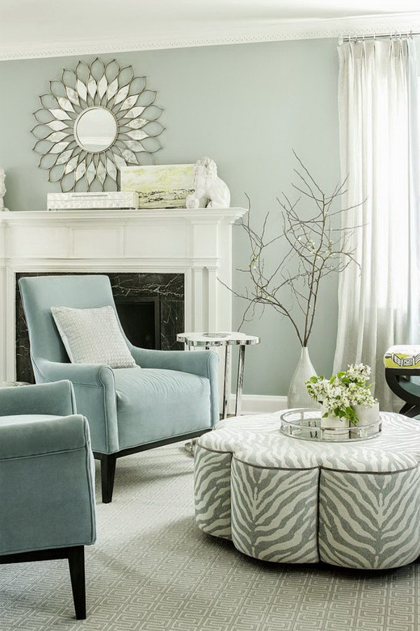 A Little Bit Blue & Gray Living Room. 