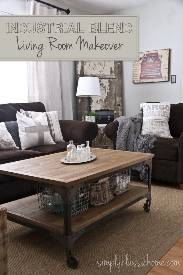 Brown And Industrial Living Room Makeover. 