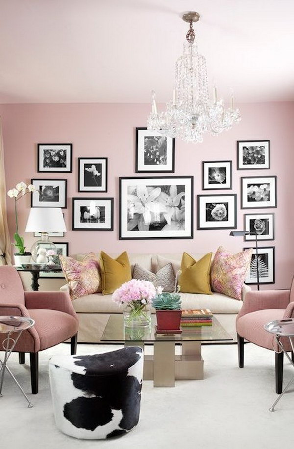 Pale Pink Painting Living Room. 