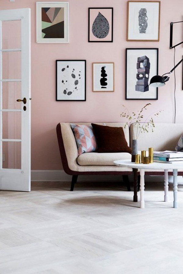 Pale Pink Living Room. 