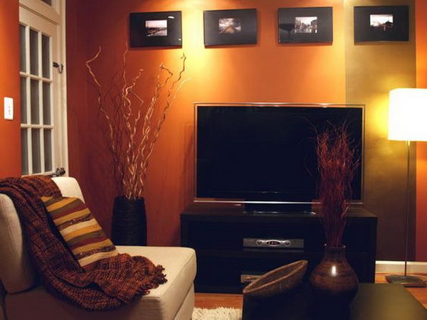 Copper Orange Living-room Wall. 