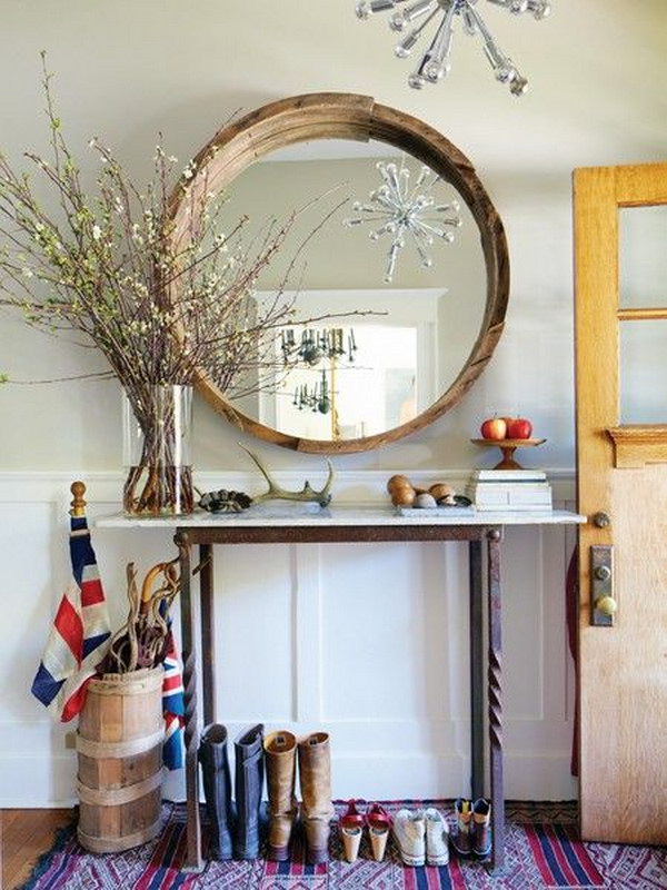 Add Rustic Charm with a Mirror. 
