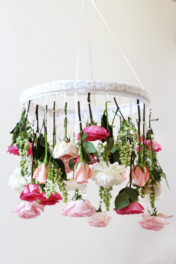 DIY Flower Chandelier 