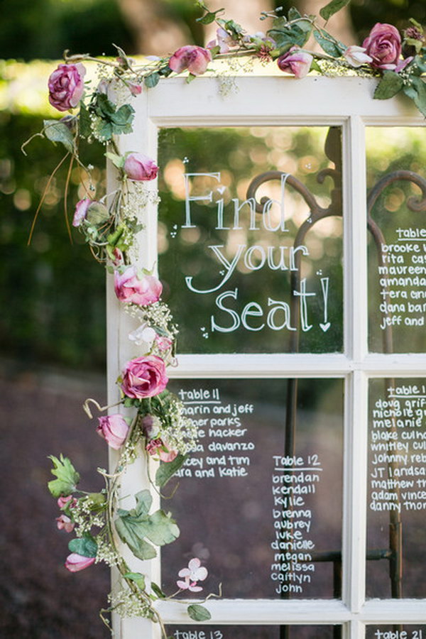 Window Frame Wedding Table Plan 