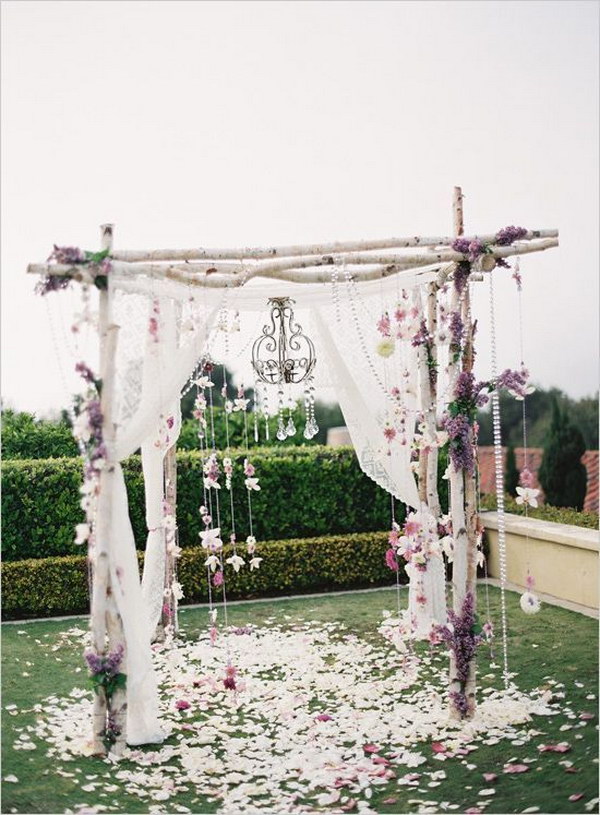 Rustic Birch Tree Wedding Arch 