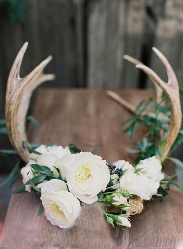 DIY Flower Crown with Antlers Tutorial