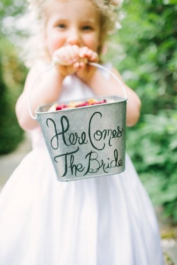 Rustic Flower Girl Bucket Cute Signs 