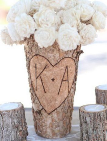 Personalized Wood Flower Vase 