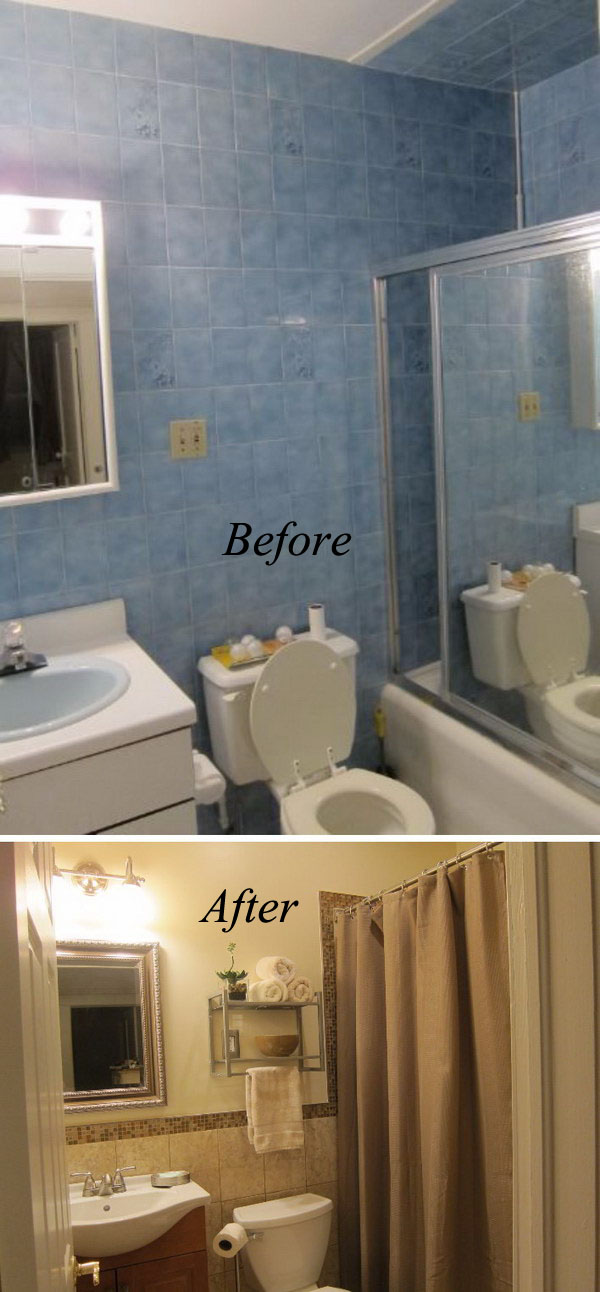 From Blue To Beige Bathroom Renovation. 