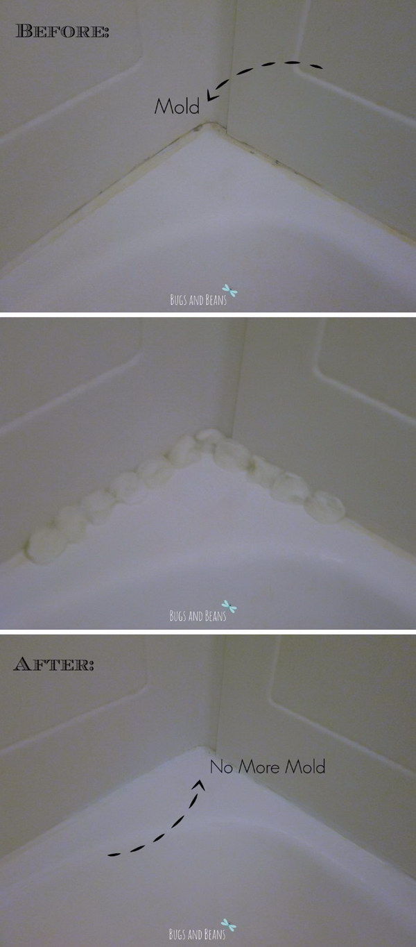 Soak Cotton Strips With Bleach To Get Rid Of Mold In Your Bathtub So You Don't Need to Recaulk. 