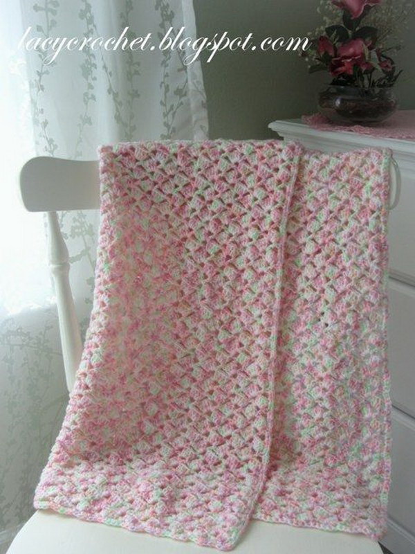 Summer Baby Blanket in Variegated Yarn. 
