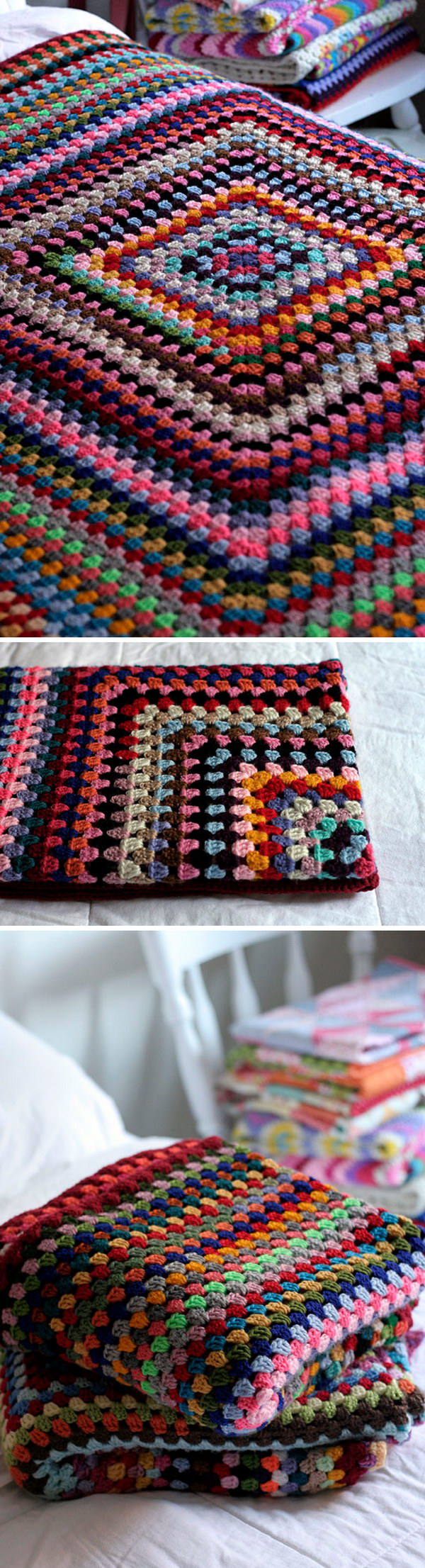 Giant Granny Square Blankets. 