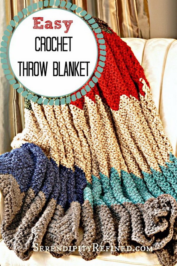 Easy Crochet Throw Blanket Pattern. 