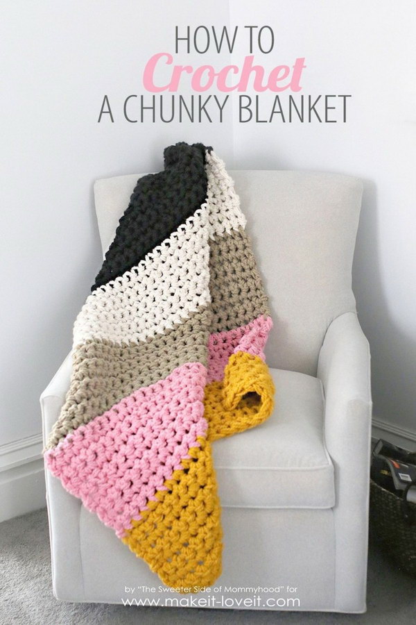 Chunky Crochet Blanket. 