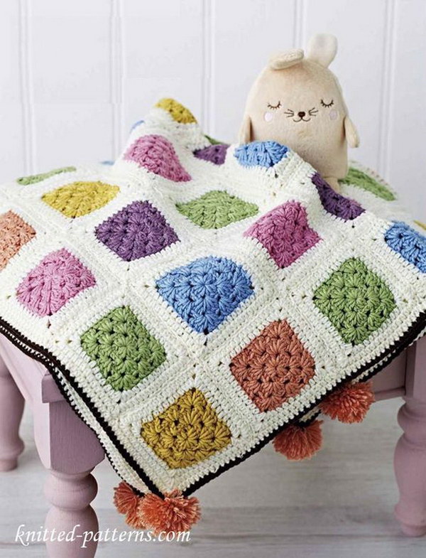 Baby Cot Crochet Blanket. 