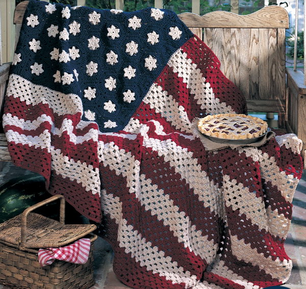 All American Crochet Sofa Blanket. 