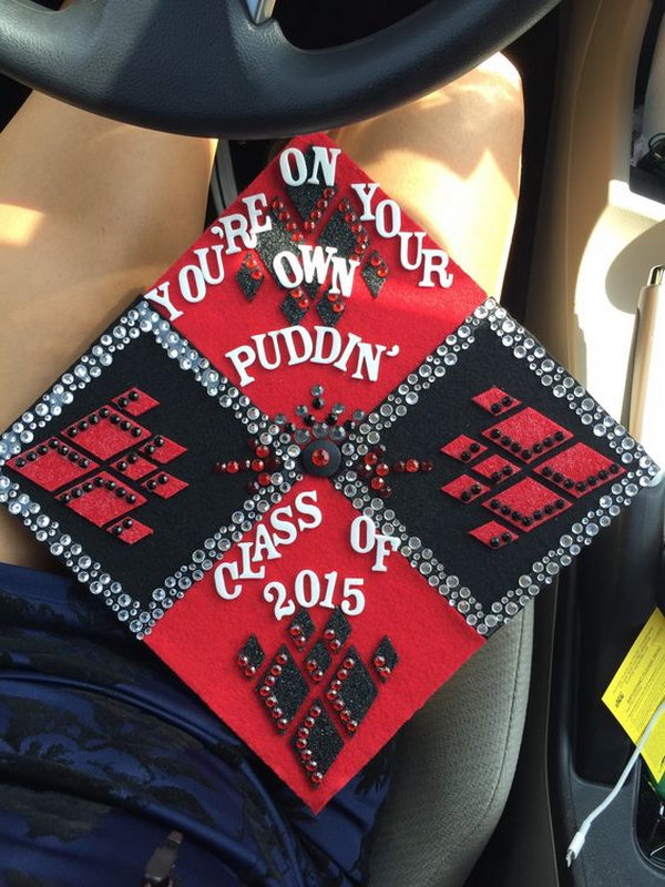 Harley Quinn Graduation Cap. 